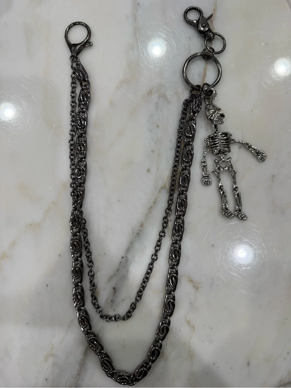 Gunmetal Skeleton Pants Chain